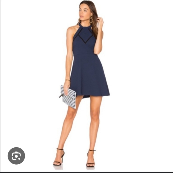 BCBGeneration Navy Halter Sleeveless A-line Dress Size 2 New - Picture 1 of 9